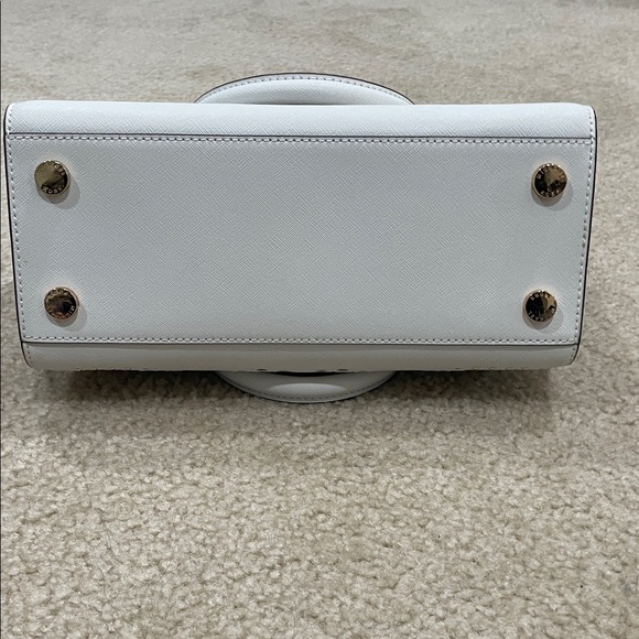 Michael Kors White and Gold Studded Satchel - Picture 6 of 13